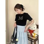 tシャツ miffy ドットチュールロゴTシャツ レディース