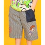 パンツ ディズニー トイ・ストーリー デニム切替ヒッコリーハーフパンツ 0394K キッズ 子供服 男の子 女の子