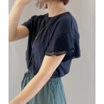 tシャツ 「ハニさら・接触冷感・吸水速乾・UVカット」フリル袖Tシャツ レディース