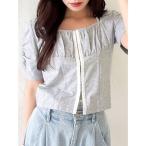 tシャツ フロントホックタイトカットトップス レディース