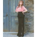  платье kyaba платье длинный тугой короткий рукав flair рукав kashu прохладный шифон переключатель pe слива разрез bai цветное платье 