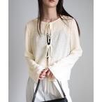 tシャツ 2WAYリボンスラブシアートップス レディース