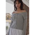 ニット セーター Cotton Knit Cardigan/オフショルニットカーデ レディース
