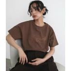 tシャツ 箔プリントロゴTシャツ レディース