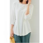 ブラウス シャツ ブラウス見えシルケットポンチタックフレアチュニック「大きいサイズ有」 レディース