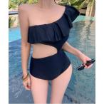  купальный костюм женский оборка one плечо One-piece купальный костюм [ body type покрытие ] женский 