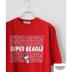 tシャツ PEANUTS ロゴ柄へビーウエイトドロップショルダーTシャツ メンズ レディース