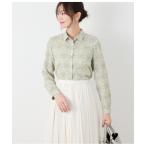 ブラウス シャツ ミモザプリント レギュラーカラーシャツ レディース