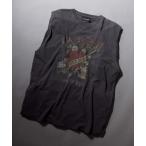 タンクトップ Ed Hardy/エド・ハーディー ピグメント加工 ヴィンテージライク ロックプリント ノースリーブシャツ タンクトップ メンズ レディ