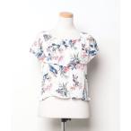 「American Eagle」 花柄ノースリーブブラウス XX-SMALL ホワイト レディース