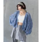 カーディガン スカシリーフニットボレロ レディース