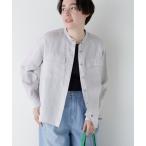ショッピングリネン ブラウス シャツ ハードマンリネンバンドカラーシャツブラウス レディース