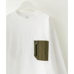 tシャツ ナイロンポケット切替ロングスリーブTシャツ メンズ