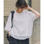 tシャツ ナンバリング刺繍 ドローコード付き シアーレイヤードTシャツ レディース メンズ