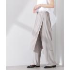 ショッピングラップ パンツ ラップスカート付きツイルパンツ レディース
