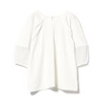 tシャツ シアー切替 ランタンスリーブ プルオーバー レディース