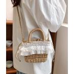 かごバッグ カゴバッグ 2way レースデザイン かごショルダーバッグ ハンドバッグ