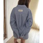 ブラウス シャツ 2way embroidery stripe shirts / 2way エンブロイダリーストライプシャツ レディース