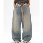 ジーンズ ルーズフィット 汚れ加工 デニムパンツ NZK6224「MASONPRINCE」 メンズ レディース