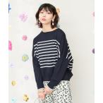 ニット セーター 「FONT LAB」パネルボーダーエフォードレスニット レディース
