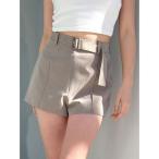  брюки ремень имеется высокий талия шорты [SETUP "надеты" возможно ] женский 