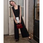  брюки платье [BONLECILL noir]asime оборка глубокий V шея все в одном | брюки платье 