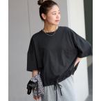 tシャツ 「追加」ギャザーヘムショートスリーブTシャツ レディース