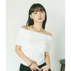 ニット セーター スリーブレスオフショルダートップス レディース