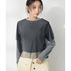 tシャツ チュールレイヤートップス レディース