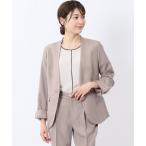 スーツ 「ストレッチ ウォッシャブル」m.f.エディトリアルレディース カラーレスジャケット(セットアップ可能) レディース