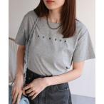 tシャツ フロント刺繍ロゴTシャツ/トップス/半袖/春夏 レディース