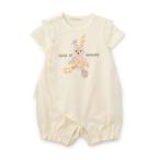 ベビー服 ロンパース リバティアップリケウサギショートオール