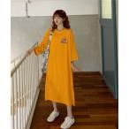 tシャツ サークルバックプリントティーワンピース レディース