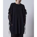 ワンピース ハイブリッドスリーブコクーンニットワンピース