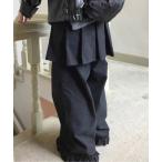  слаксы брюки Skirt layered frill wide pants женский 