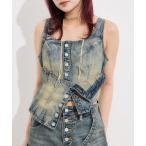 キャミソール 「限定展開」LAYERED CORSET DENIM BUSTIER-C レイヤード コルセット デニム ビスチェ シー