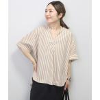 ブラウス シャツ T/Cストライプスキッパードルマンブラウス レディース