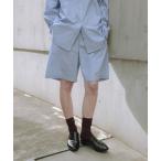 パンツ new basic インドスビンコットンストライプハーフパンツ レディース