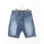「STUSSY」 デニムハーフパンツ「ROUGH and RUGGEDコラボ」 32 ネイビー レディース
