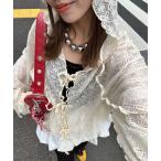 tシャツ レースメローフーディートップス レディース