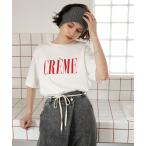 tシャツ 「forksy.」レタリングロゴプリント 半袖Tシャツ レディース