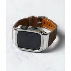 腕時計 「zandy / ズィー・アンド・ワイ」アップルウォッチバンド ステンレスケース＋レザーベルト一体式 レディース メンズ