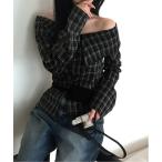 ブラウス シャツ オフショルダーチェックシャツブラウス/2025 SS COLLECTION レディース