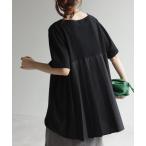 tシャツ バックプリーツTシャツ レディース
