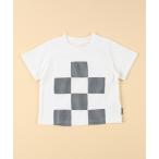 ベビー ギンガムチェック使い パッチワーク半袖Tシャツ(ベビーサイズ)