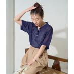 tシャツ 限定展開 シアー ポロ 半袖 ニット レディース