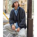 [BARK MANHATTAN] вязаный кардиган L темно-синий мужской 