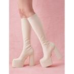 ショッピングロングブーツ 「Darich」 ロングブーツ M アイボリー レディース