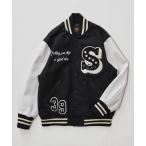 ショッピングスタジャン 「SKOOKUM」 スタジャン MEDIUM ブラック×ホワイト メンズ