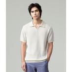 ポロシャツ 「HTBRID LINEN」スキッパーニット ポロシャツ メンズ